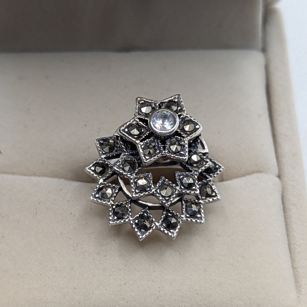 Articulating Silver Starburst Ring